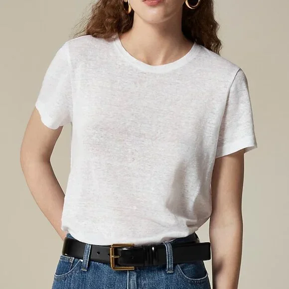 J. Crew New relaxed linen T-shirt Size XXS - Picture 1 of 11